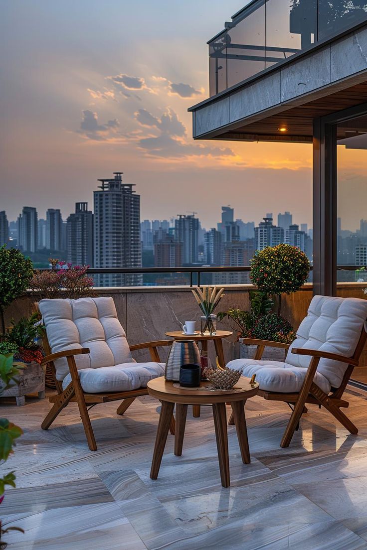 Wooden Patio Chair Set